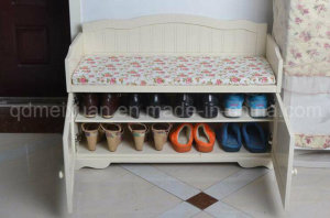 Solid Wooden Footstool Shoe Rack (M-X2567)